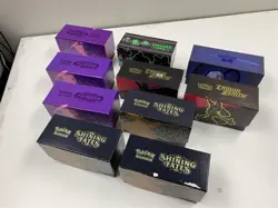 Bulk Lot 10 Empty Pokemon ETB Boxes Crown Zenith Shining Fates Fusion Strike - Image 1