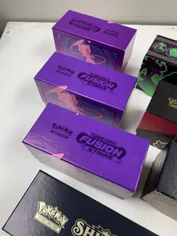 Bulk Lot 10 Empty Pokemon ETB Boxes Crown Zenith Shining Fates Fusion Strike - Image 3