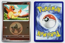 CHARMANDER (ENERGY SYMBOL PATTERN) 020/217 ASC REVERSE HOLO POKEMON NM - Image 1