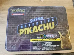 Pokemon TCG Detective Pikachu Collector's Treasure Chest Tin Lunch Box Sealed - Image 1