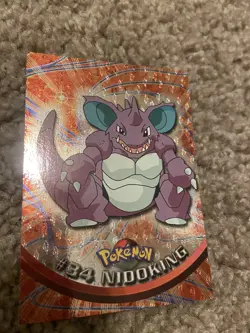Nidoking #34 Topps Black Label TV Animation Edition Holo Pokemon 1999 LP - Image 1