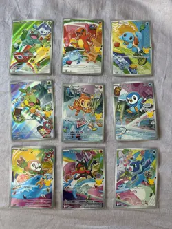Pokemon TCG First Partner Illustration Collection Series 1 Full Set of 9 - Image 1