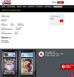 CGC 9.5 (Now CGC 10) Pikachu 073/071 CHR - Dark Phantasma - Pokemon - SHIPS FAST - Image 3
