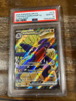 Pokemon 2025 Destined Rivals Ultra Rare CYNTHIA'S GARCHOMP EX #215 PSA 10 Gem - Image 1