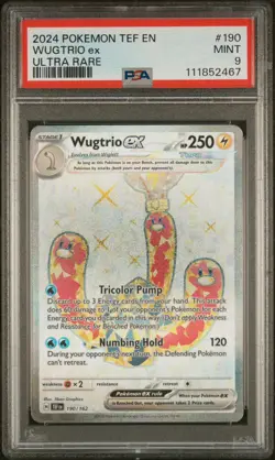 2024 POKEMON TEF EN-TEMPORAL FORCES ULTRA RARE #190 WUGTRIO EX PSA 9 - Image 1