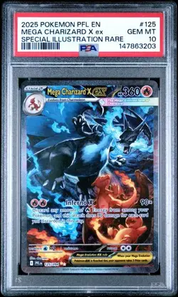 Pokemon Mega Charizard X ex Phantasmal Flames SIR #125 PSA 10 Gem Mint - Image 1