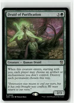 Druid of Purification 49 Non-Foil NM MTG Commander: Aetherdrift Magic - Image 1