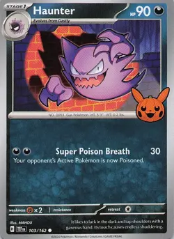 2024 Trick or Trade Pokemon TCG Haunter 103/162 Common Regular - Image 1