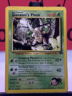 Giovanni's Pinsir 24/132 Gym Challenge WOTC Pokemon TCG Regular Rare 1999 MP - Image 3