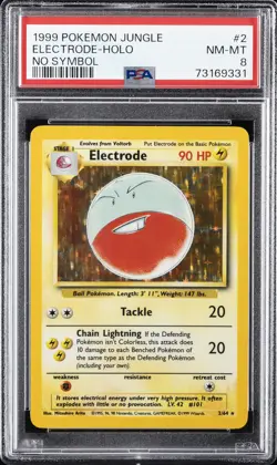 1999 POKEMON JUNGLE NO SYMBOL #2 ELECTRODE-HOLO PSA 8 - Image 1
