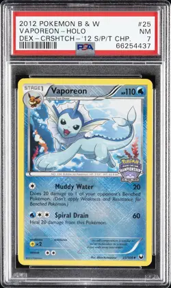 2012 POKEMON B&W DARK EXPLORERS #25 VAPOREON-HOLO PSA 7 - Image 1