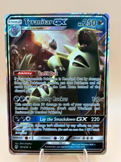 Tyranitar GX 121/214 Holo GX Rare Lost Thunder Pokemon Near Mint - Image 1