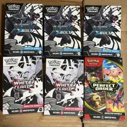 Pokemon TCG 6x booster bundles Black bolt x3, White Flare x2, Perfect Order x1 - Image 1