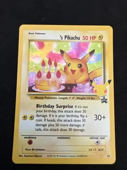 Birthday Pikachu 24 Celebrations Classic Collection 25th Anniversary Pokemon - Image 1