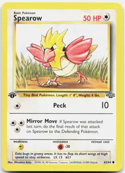 Pokemon TCG Spearow Jungle Common 62/64 1st Edition - Image 1