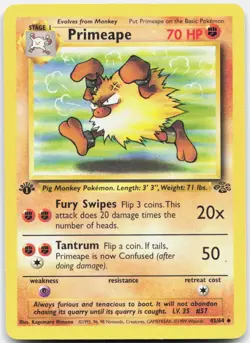 Pokemon TCG Primeape Jungle Uncommon 43/64 1st Edition - Image 1