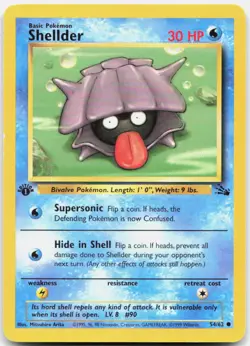 Pokemon TCG Shellder Fossil Common 54/62 1st Edition - Image 1