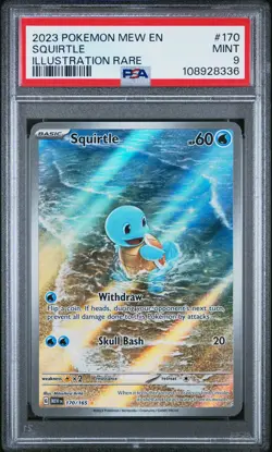 2023 POKEMON MEW EN-151 ILLUSTRATION RARE #170 SQUIRTLE PSA 9 - Image 1