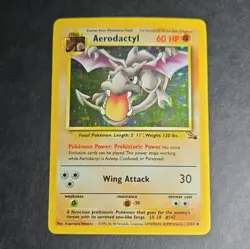 Pokemon TCG Aerodactyl Fossil 1/62 Holo Rare 60 HP English Unlimited - Image 1