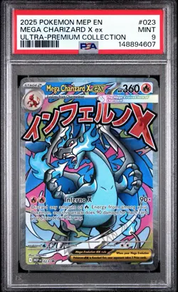 Mega Charizard X Ex Pokemon Mep En-Me Black Star Promo 023 NM PSA 9 - Image 1