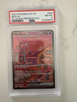 Pokemon TCG Mew EX 053 Scarlet & Violet Promo Holo Full Art PSA 8 NM-MT - Image 1