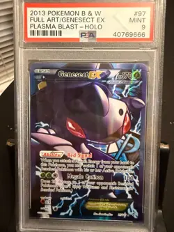 2013 POKEMON BLACK & WHITE PLASMA BLAST #97 FULL ART/GENESECT EX PSA 9 - Image 1