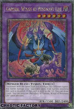 YUGIOH Quarter Century Secret Rare RA02-EN024 Garura, Wings of Resonant Life 1st - Image 1