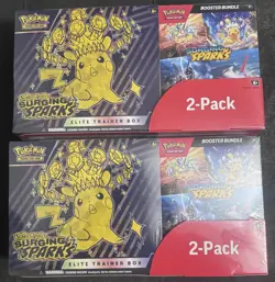 Pokemon Surging Sparks Elite Trainer Box/Booster Bundle Costco 2-Pack - Lot of 2 - Image 1