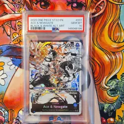 Bandai One Piece Ace & Newgate ST22-001 Leader Foil Alt Art PSA 10 2025 - Image 1