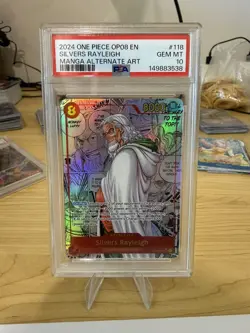 SILVERS RAYLEIGH MANGA ALTERNATE ART PSA 10 OP08-118 ENGLISH - Image 2