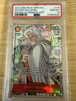 SILVERS RAYLEIGH MANGA ALTERNATE ART PSA 10 OP08-118 ENGLISH - Image 3