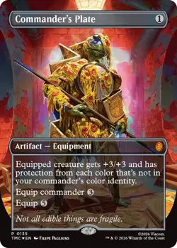 Mint/Near-Mint, English - 1 x MTG Commander's Plate - Foil - Borderless Teenage - Image 1