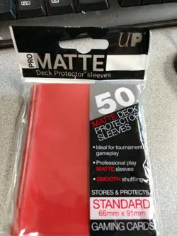 50 Ultra PRO Pro-Matte Deck Protector Card Sleeves Standard RED JLP82650 - Image 1