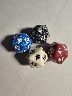 MTG d20 Spindown 20-sided Life Counter die dice Planeswalker Symbol Set Of 4 - Image 1
