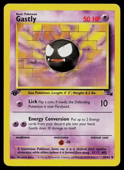 Pokemon Card - Gastly Fossil 33/62 1st Edition Uncommon - Image 1
