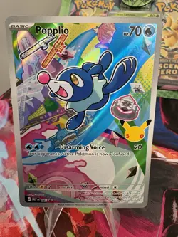 Pokemon First Partner Illustration Collection Popplio Black Star Full Art #045 - Image 1