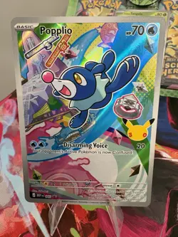 Pokemon First Partner Illustration Collection Popplio Black Star Full Art #045 - Image 2