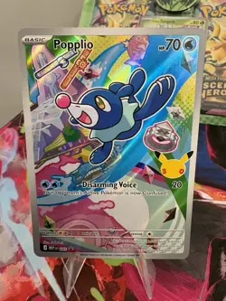 Pokemon First Partner Illustration Collection Popplio Black Star Full Art #045 - Image 3