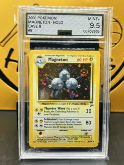 Pokemon Magneton 2000 Base Set 2 9/130 Holo GRADED AGS 9.5 ! SWIRL ! - Image 1