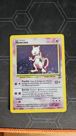 Mewtwo Holo 10/130 Base Set 2 Holo Rare Pokemon Card LP - Image 1
