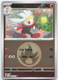 Raboot(Energy Symbol Pattern) 037/217 ME:Ascended Heroes Pokemon Reverse Holo NM - Image 1