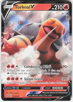Torkoal V 024/202 Holo V Rare Sword & Shield Pokemon Near Mint - Image 1
