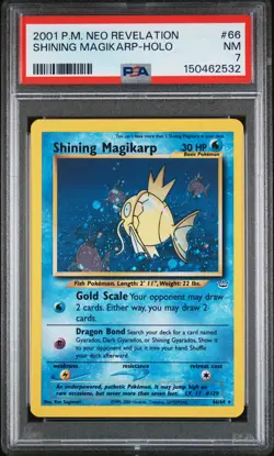 2001 POKEMON NEO REVELATION #66 SHINING MAGIKARP-HOLO PSA 7 - Image 1