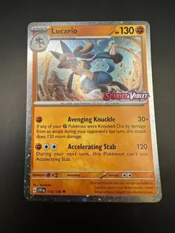 Pokemon - Lucario - Stamped - 114/198 - Scarlet & Violet - Promo Card - Image 1