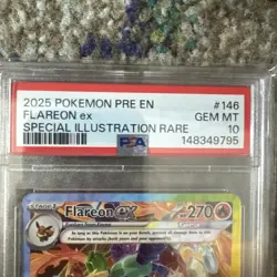 Pokemon Prismatic Evolutions Flareon EX Special Illustration Rare Card PSA 10 - Image 2