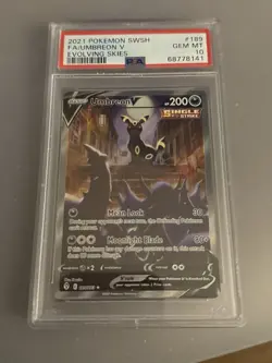 Pokemon 2021 Umbreon V 189/203 Alt Art Evolving Skies GEM MINT PSA 10 - Image 1