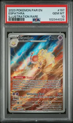 2023 POKEMON PAR EN-PARADOX RIFT ILLUSTRATION RARE #197 ESPATHRA PSA 10 - Image 1