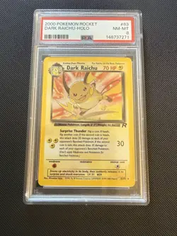 Pokemon Dark Raichu Holo 83/82 PSA 8 unique swirl - Image 2