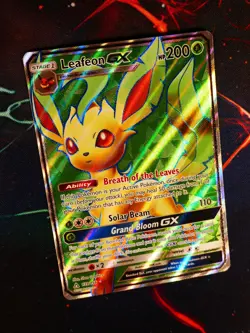 LP Pokemon (Full Art) LEAFEON GX Card ULTRA PRISM Set 139/156 Sun Moon Rare Holo - Image 1