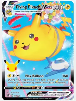 Pokemon 2021 Celebrations Flying Pikachu VMAX 007/025 Full Art Ultra Rare - Image 1